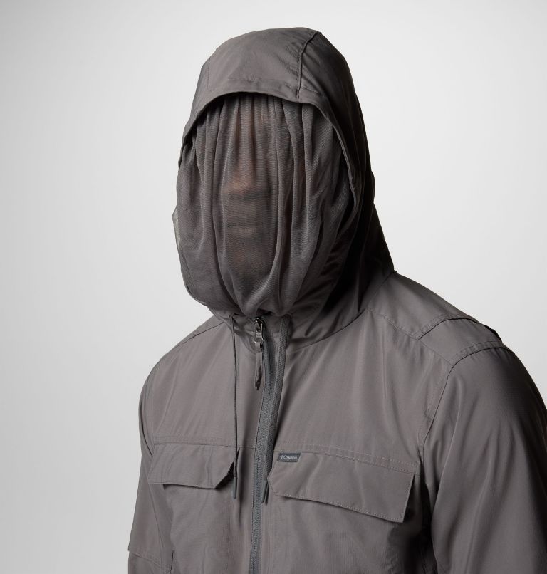 Men's Skien Valley Hooded Long Sleeve Shirt, Color: City Grey, image 5