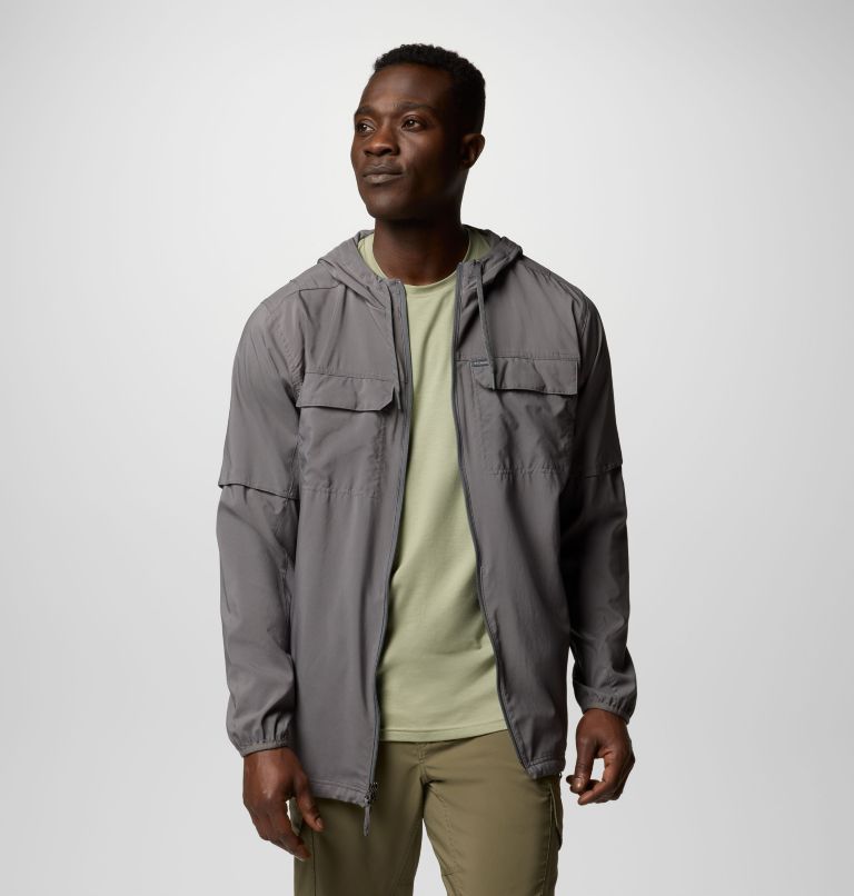Men's Skien Valley Hooded Long Sleeve Shirt, Color: City Grey, image 10