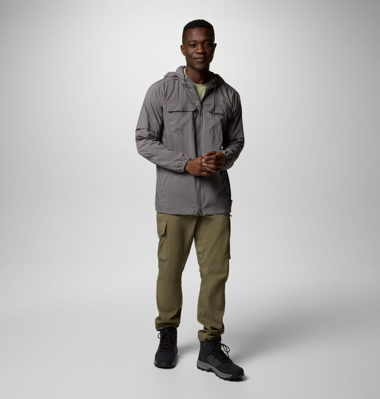 Men's Skien Valley Hooded Long Sleeve Shirt, Color: City Grey, image 2