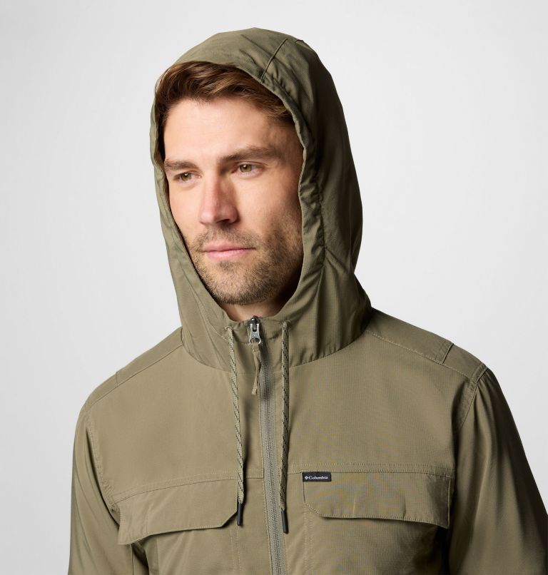 Chaqueta ligera con capucha Skien Valley para hombre, Color: Stone Green, image 4