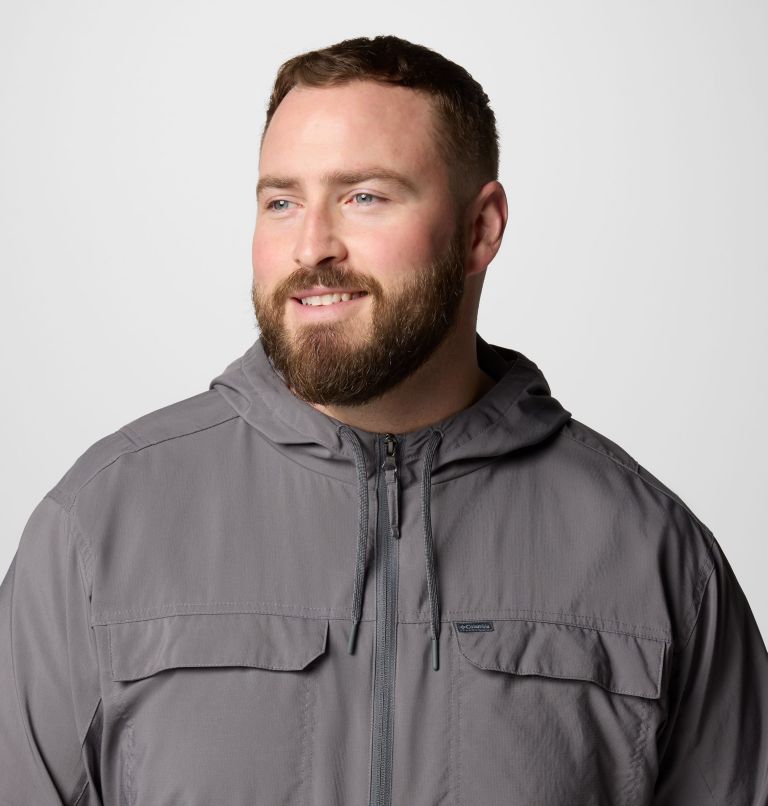 Men's Skien Valley Hooded Long Sleeve Shirt - Big, Color: City Grey, image 5