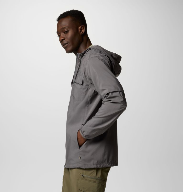 Men's Skien Valley Hooded Long Sleeve Shirt - Tall, Color: City Grey, image 4