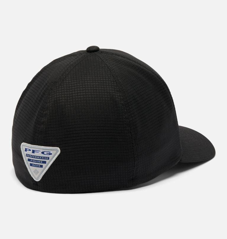 PFG Island Angler Stretch Fit Ball Cap, Color: Black, PFG Diamond Bit Trout, image 2