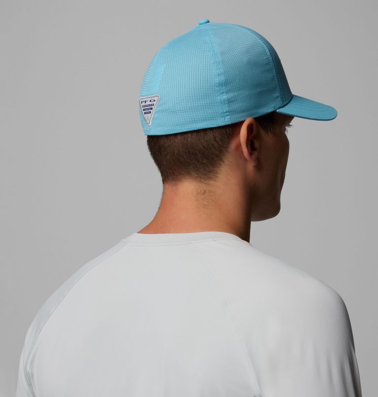 PFG Island Angler Stretch Fit Ball Cap, Color: Vintage Blue, Saltwater Diamond, image 4