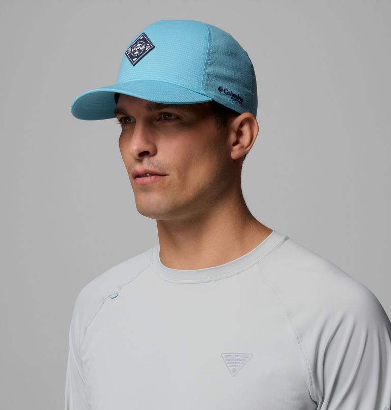 PFG Island Angler Stretch Fit Ball Cap, Color: Vintage Blue, Saltwater Diamond, image 3