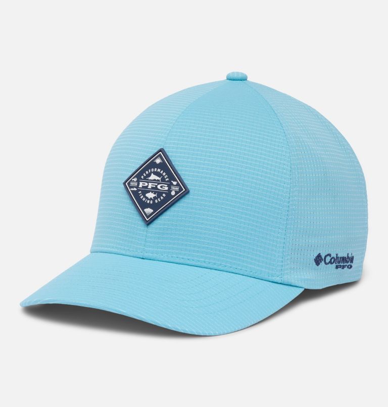 PFG Island Angler Stretch Fit Ball Cap, Color: Vintage Blue, Saltwater Diamond, image 1