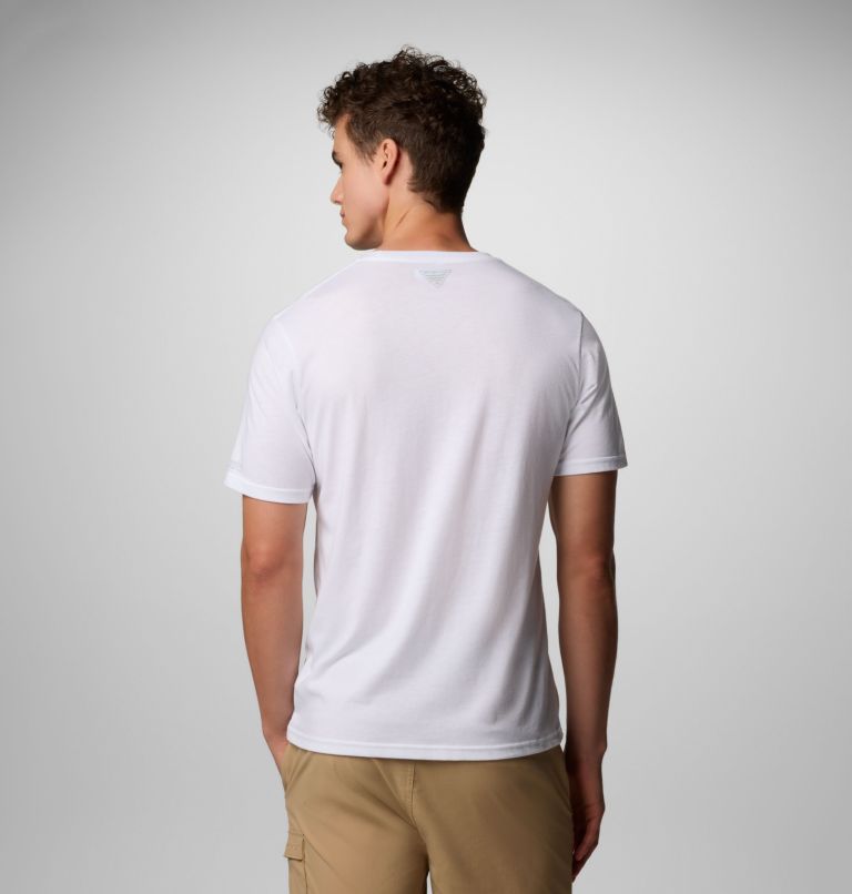 Men's PFG Wild Cast Pocket T-Shirt, Color: White, PFG Pocket Baja Rooster, image 3