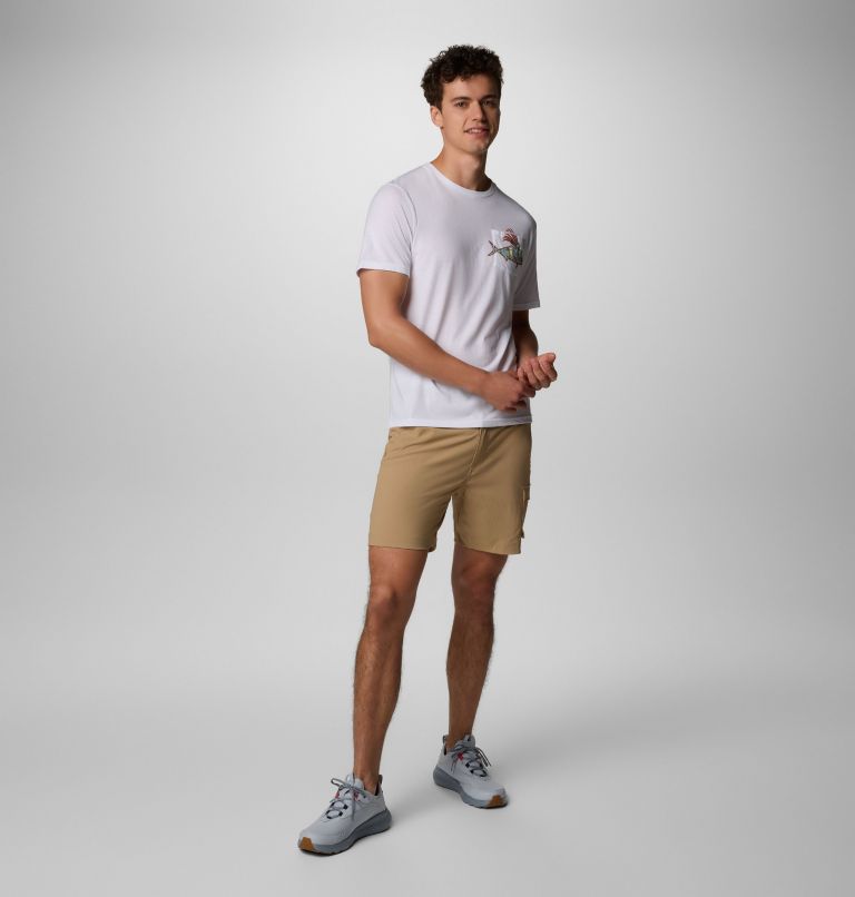Men's PFG Wild Cast Pocket T-Shirt, Color: White, PFG Pocket Baja Rooster, image 2