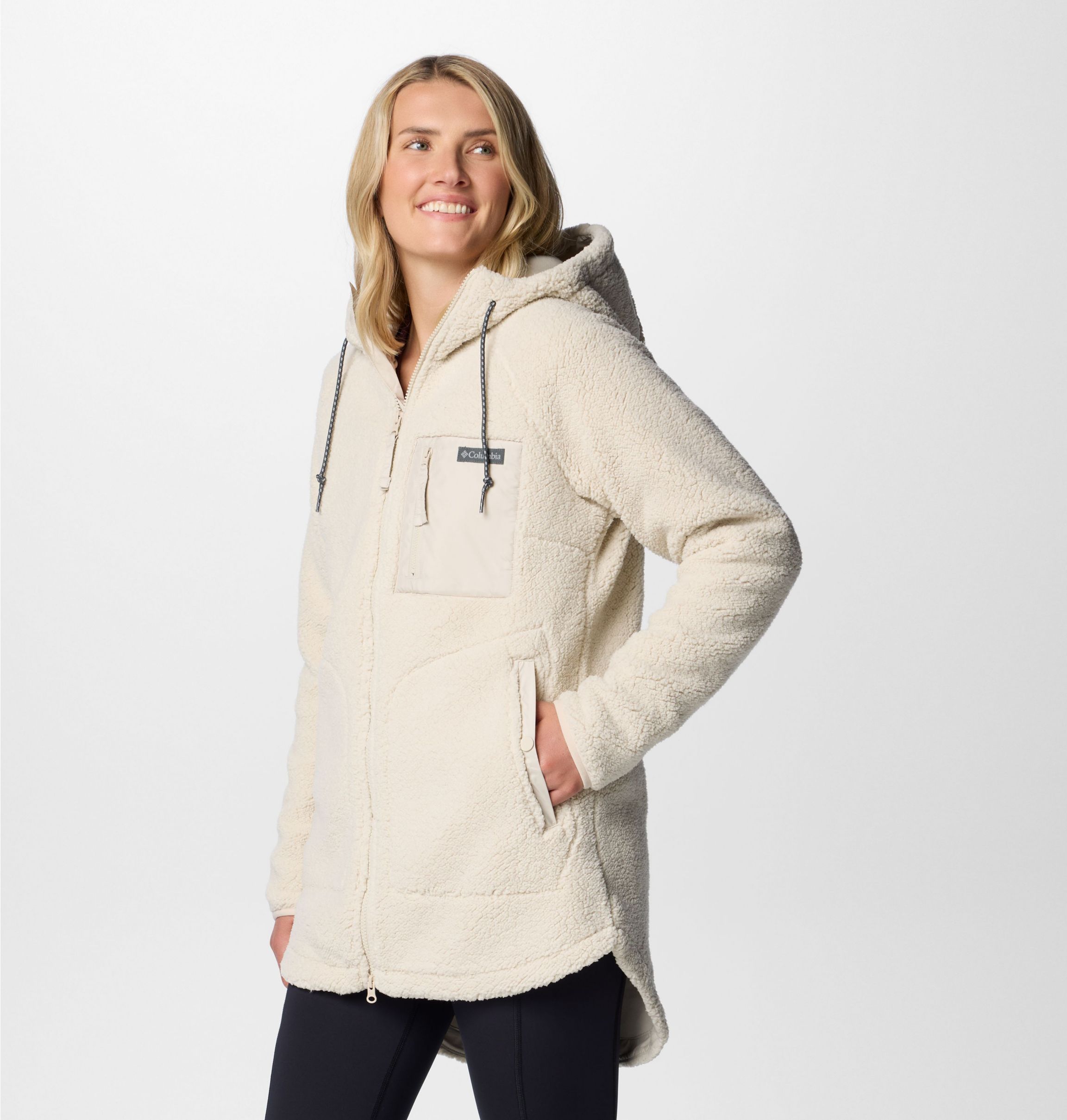 Sherpa jacket with hood deals