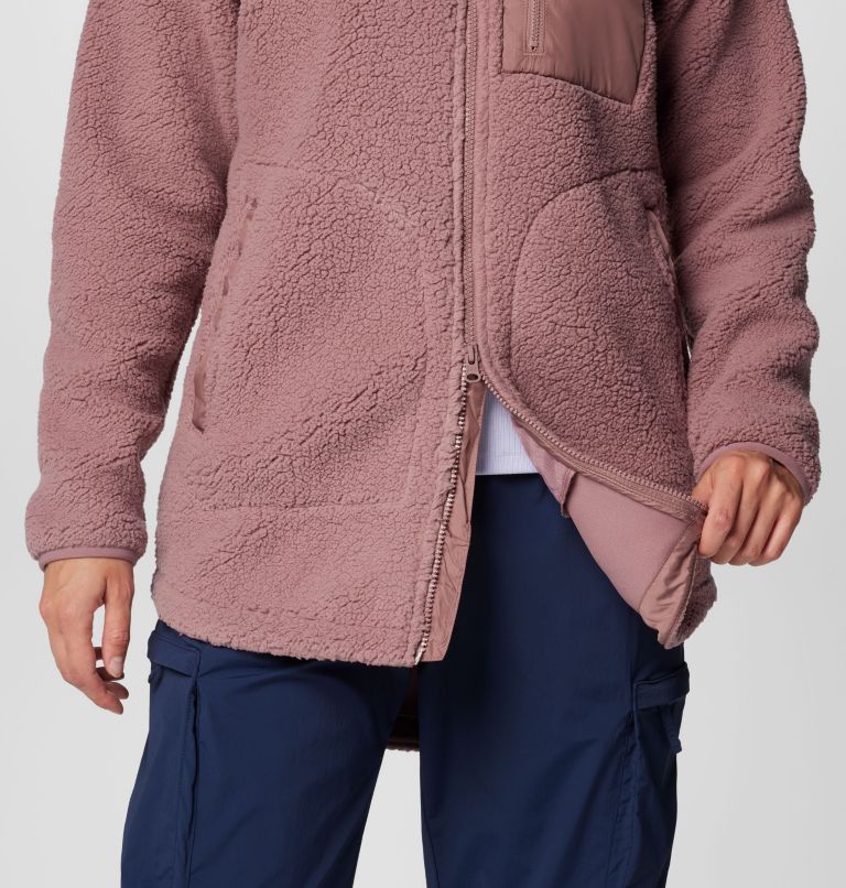 Chaqueta con capucha de forro polar sherpa Winter Warmth para mujer, Color: Fig, image 6