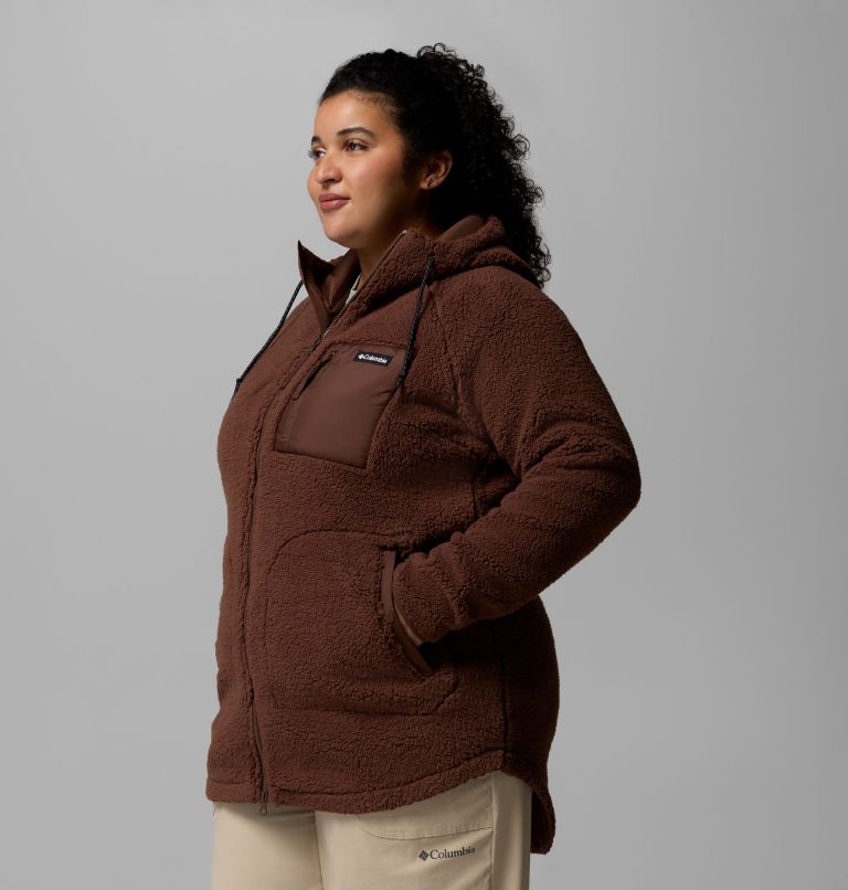 Chandail à capuchon avec fermeture éclair pleine longueur Winter Warmth pour femmes – Grandes tailles, Color: Tobacco, image 4