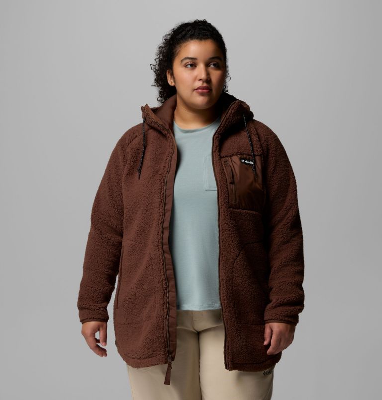 Chandail à capuchon avec fermeture éclair pleine longueur Winter Warmth pour femmes – Grandes tailles, Color: Tobacco, image 5
