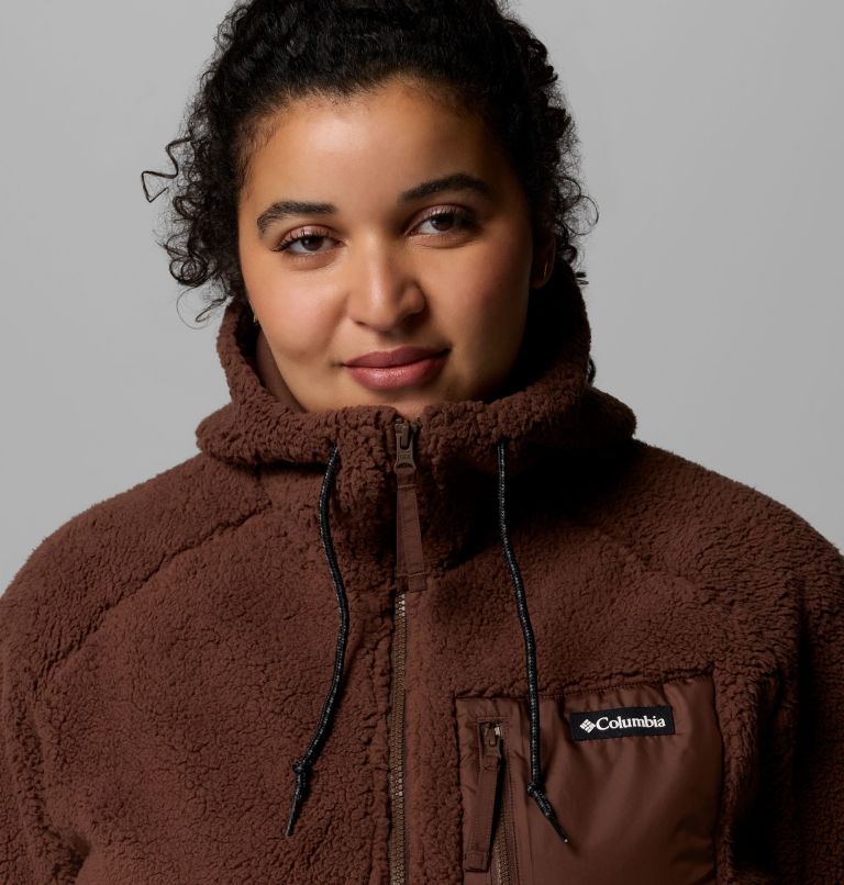 Chandail à capuchon avec fermeture éclair pleine longueur Winter Warmth pour femmes – Grandes tailles, Color: Tobacco, image 6