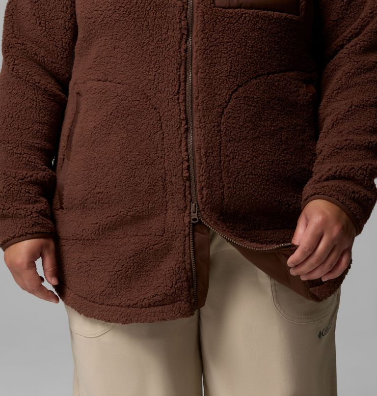 Chandail à capuchon avec fermeture éclair pleine longueur Winter Warmth pour femmes – Grandes tailles, Color: Tobacco, image 7
