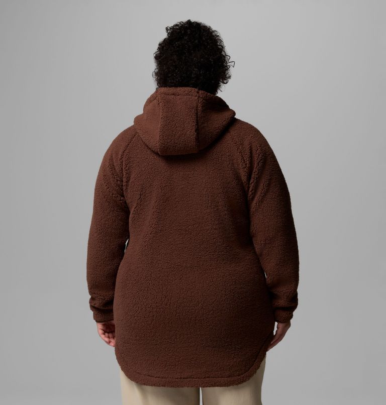 Chandail à capuchon avec fermeture éclair pleine longueur Winter Warmth pour femmes – Grandes tailles, Color: Tobacco, image 3