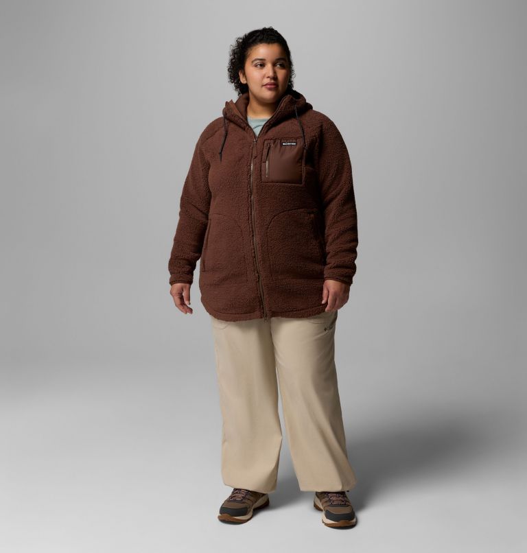 Chandail à capuchon avec fermeture éclair pleine longueur Winter Warmth pour femmes – Grandes tailles, Color: Tobacco, image 2
