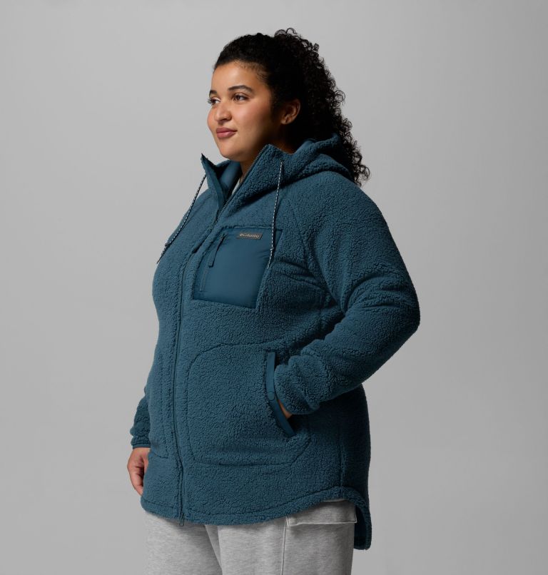 Chandail à capuchon avec fermeture éclair pleine longueur Winter Warmth pour femmes – Grandes tailles, Color: Everblue, image 4