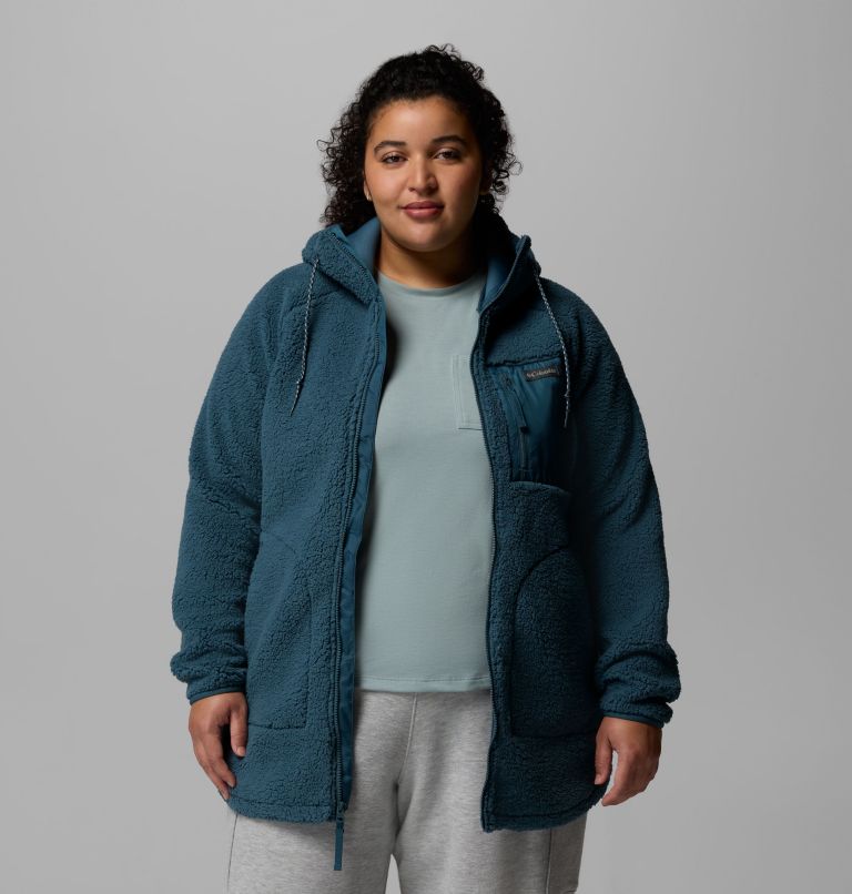 Chandail à capuchon avec fermeture éclair pleine longueur Winter Warmth pour femmes – Grandes tailles, Color: Everblue, image 5