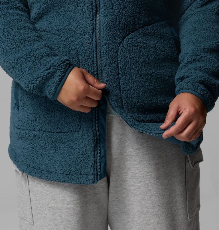 Chandail à capuchon avec fermeture éclair pleine longueur Winter Warmth pour femmes – Grandes tailles, Color: Everblue, image 7
