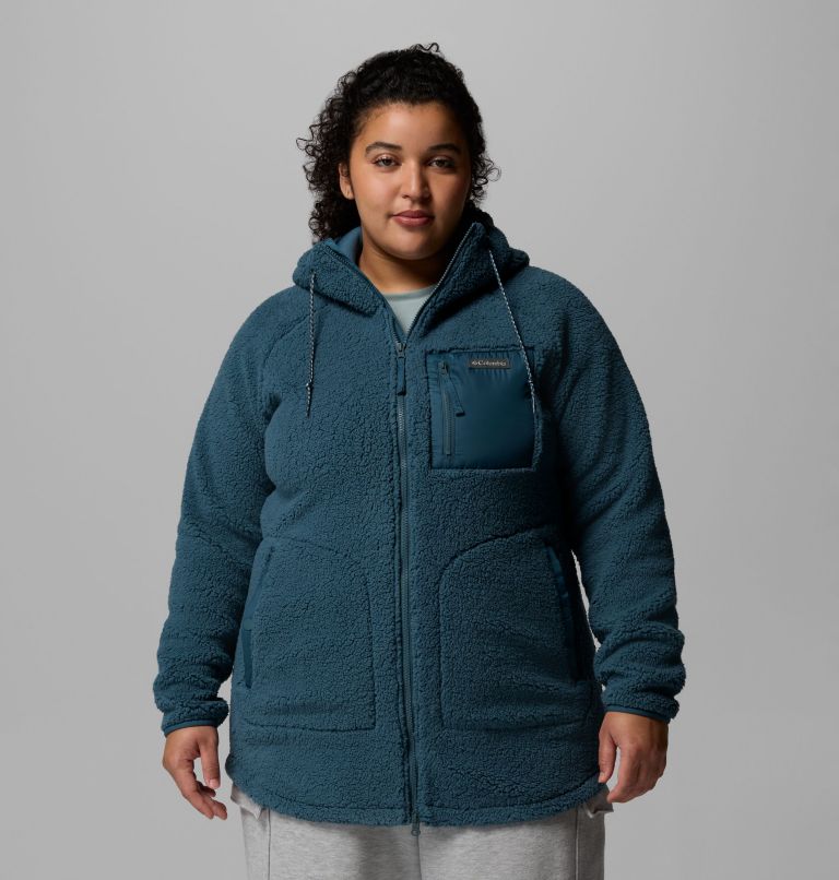 Chandail à capuchon avec fermeture éclair pleine longueur Winter Warmth pour femmes – Grandes tailles, Color: Everblue, image 1