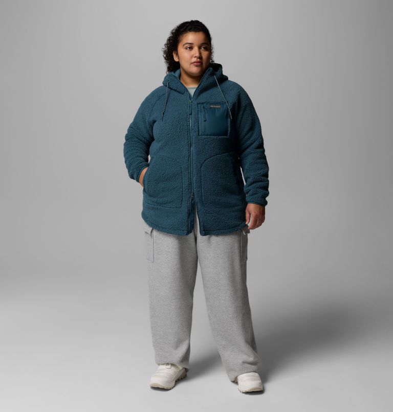 Chandail à capuchon avec fermeture éclair pleine longueur Winter Warmth pour femmes – Grandes tailles, Color: Everblue, image 2