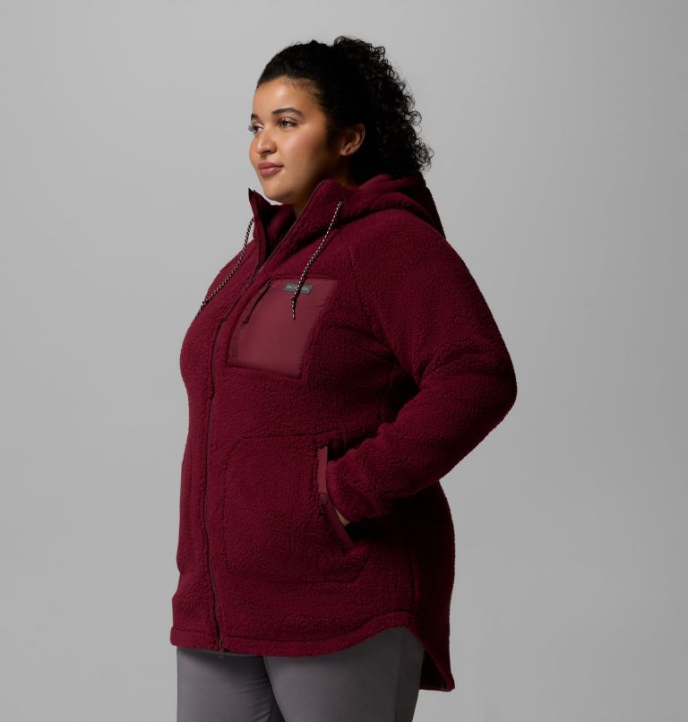 Chandail à capuchon avec fermeture éclair pleine longueur Winter Warmth pour femmes – Grandes tailles, Color: Rich Wine, image 4