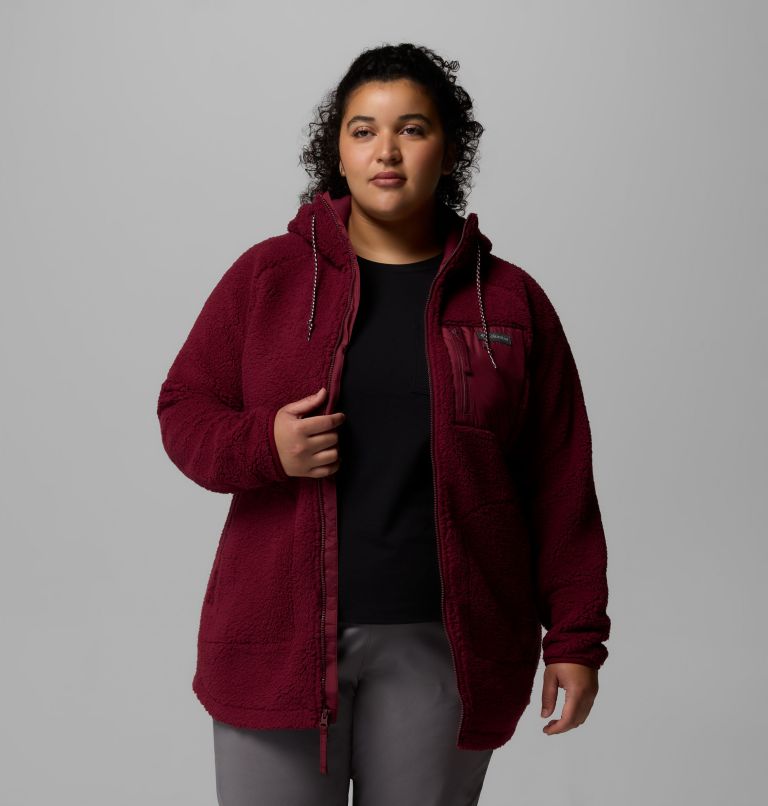 Chandail à capuchon avec fermeture éclair pleine longueur Winter Warmth pour femmes – Grandes tailles, Color: Rich Wine, image 5