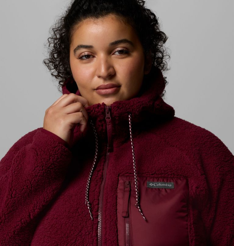 Chandail à capuchon avec fermeture éclair pleine longueur Winter Warmth pour femmes – Grandes tailles, Color: Rich Wine, image 6