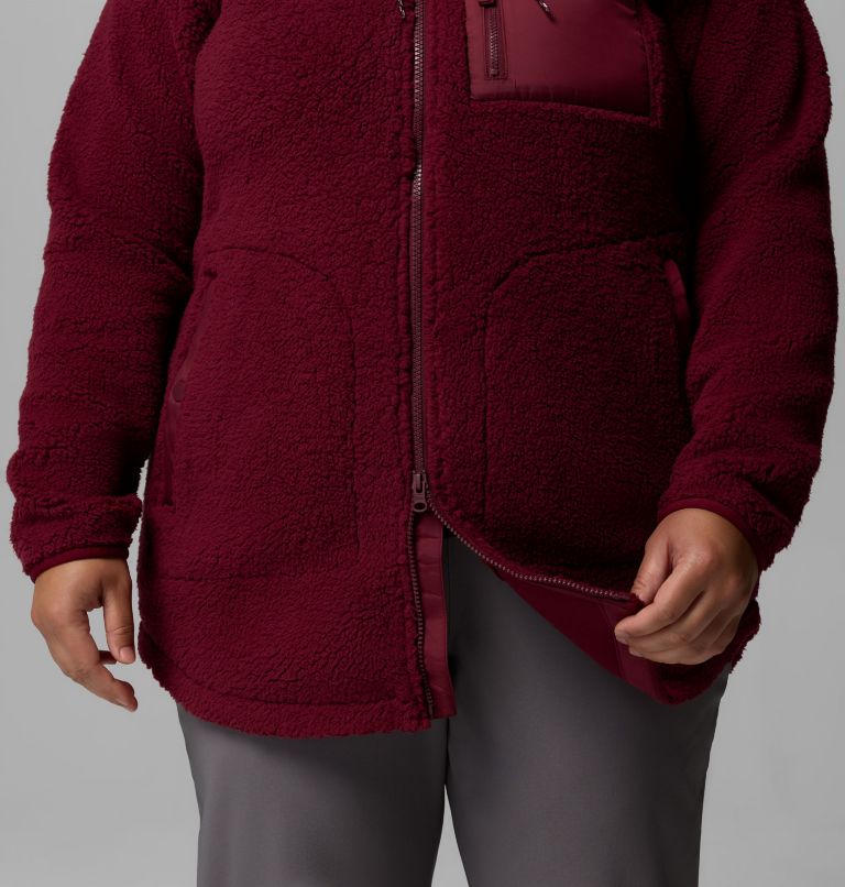 Chandail à capuchon avec fermeture éclair pleine longueur Winter Warmth pour femmes – Grandes tailles, Color: Rich Wine, image 7