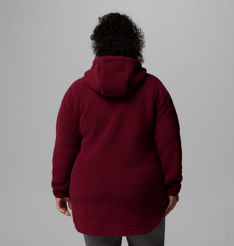 Chandail à capuchon avec fermeture éclair pleine longueur Winter Warmth pour femmes – Grandes tailles, Color: Rich Wine, image 3