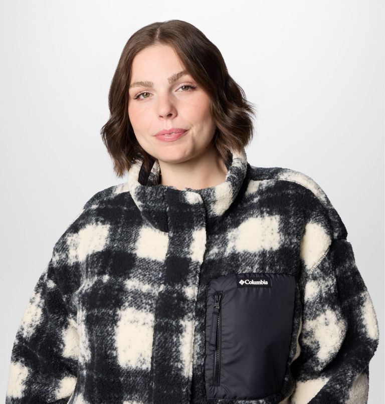Women's Winter Warmth Full Length Jacket - Plus Size, Color: Chalk Omblur Tonal, image 5