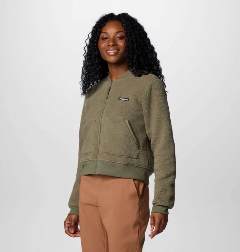 Women's Winter Warmth Bomber, Color: Stone Green, image 4