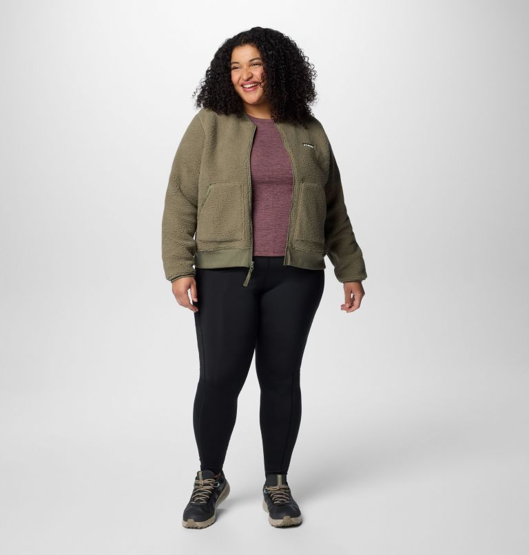Women's Winter Warmth Bomber - Plus Size, Color: Stone Green, image 3