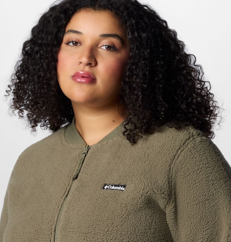 Women's Winter Warmth Bomber - Plus Size, Color: Stone Green, image 5
