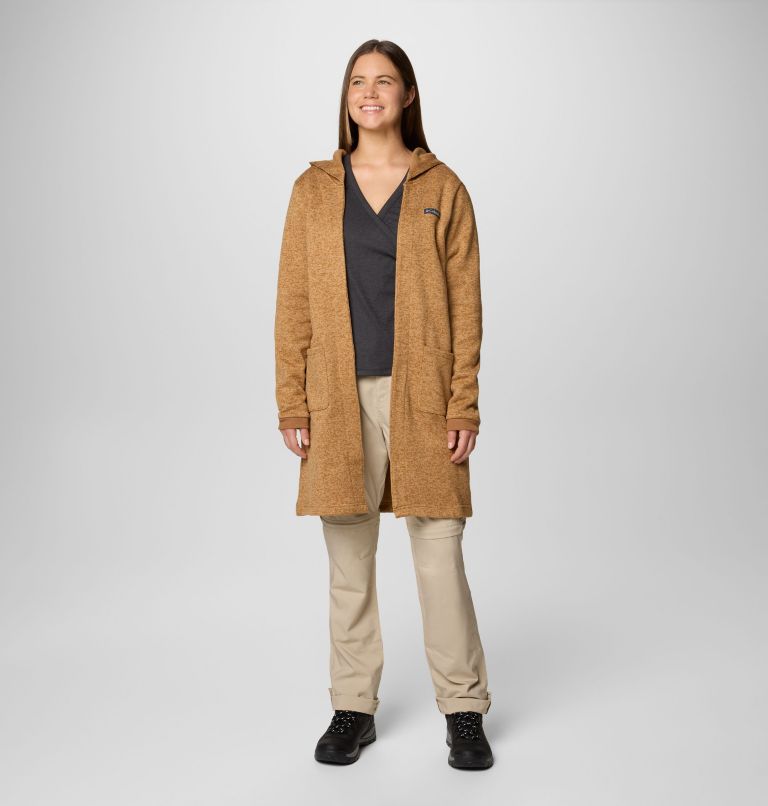 Women's Montavilla Hooded Cardigan, Color: Camel Brown, image 3