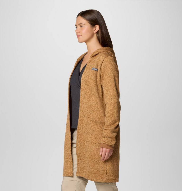 Women's Montavilla Hooded Cardigan, Color: Camel Brown, image 4