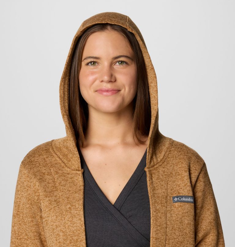 Women's Montavilla Hooded Cardigan, Color: Camel Brown, image 5
