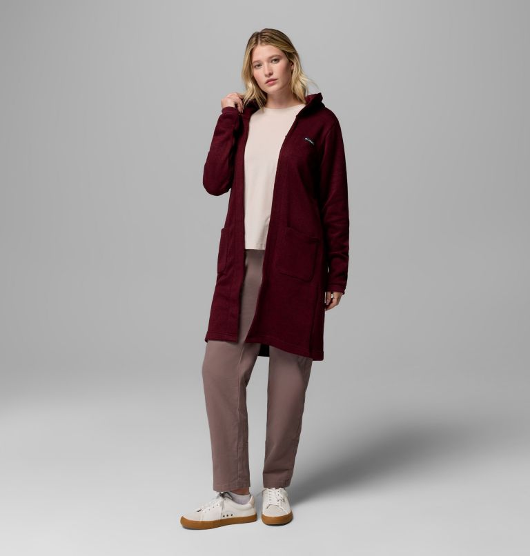 Women's Montavilla Hooded Cardigan, Color: Rich Wine, image 2