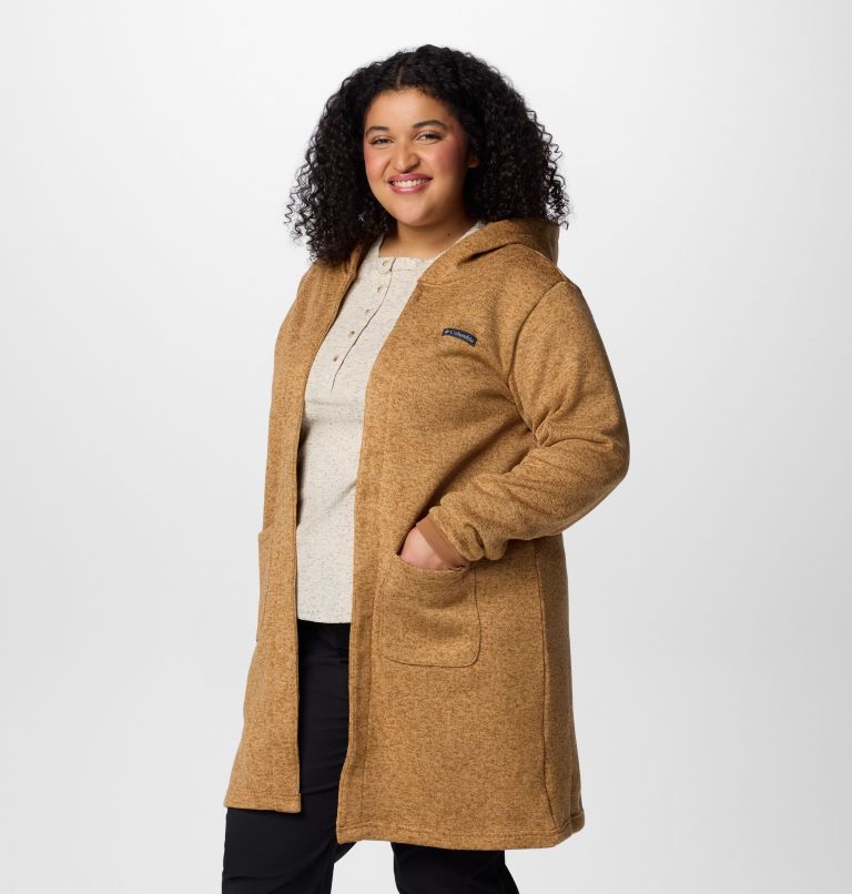 Women's Montavilla Hooded Cardigan - Plus Size, Color: Camel Brown, image 4