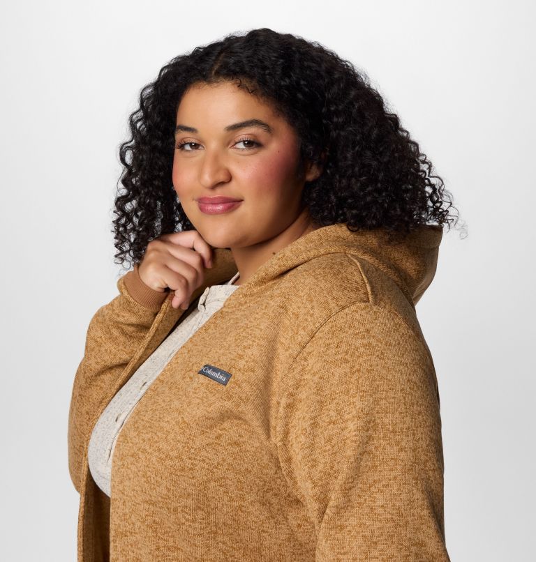 Women's Montavilla Hooded Cardigan - Plus Size, Color: Camel Brown, image 5