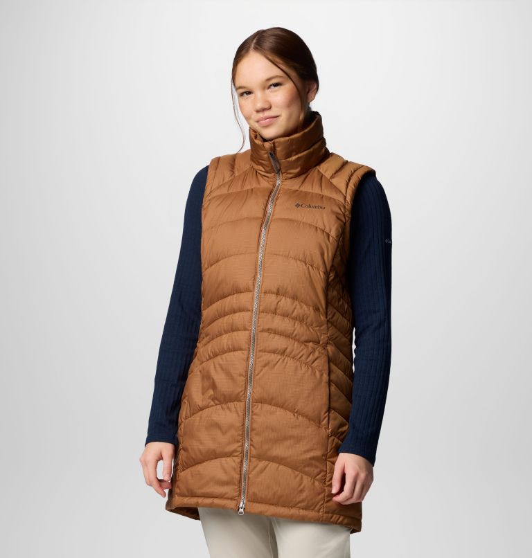 Women's Karis Gale Long Vest, Color: Camel Brown, image 4