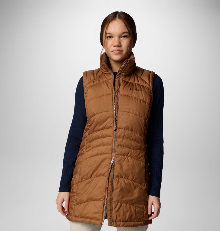 Women's Karis Gale Long Vest, Color: Camel Brown, image 6