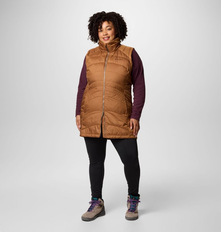 Women's Karis Gale Long Vest - Plus Size, Color: Camel Brown, image 3