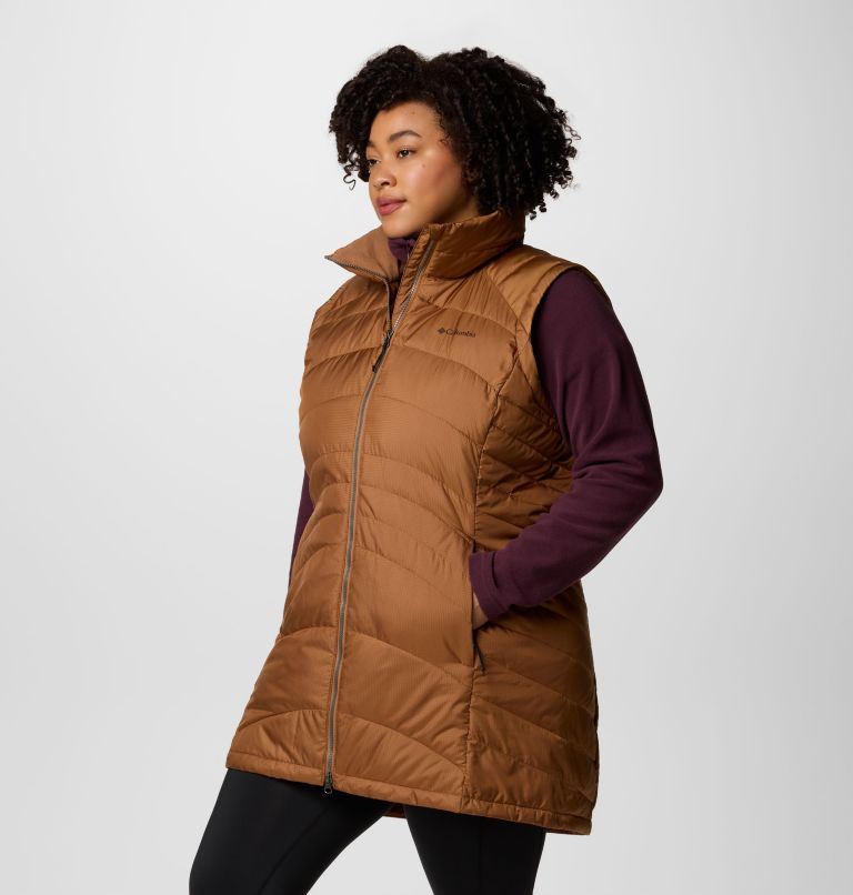 Women's Karis Gale Long Vest - Plus Size, Color: Camel Brown, image 4