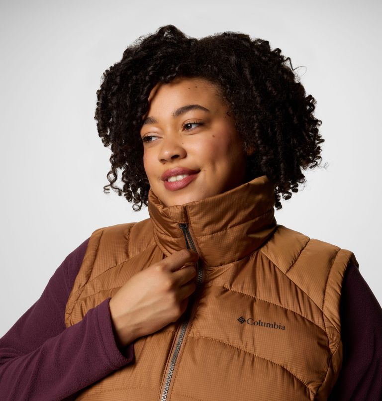 Women's Karis Gale Long Vest - Plus Size, Color: Camel Brown, image 5