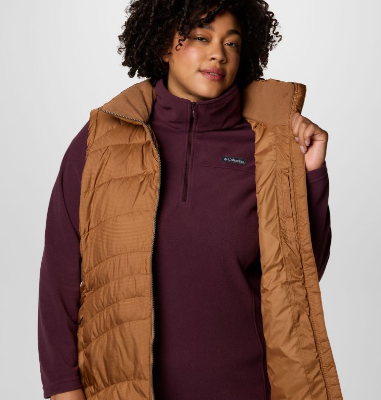 Women's Karis Gale Long Vest - Plus Size, Color: Camel Brown, image 6