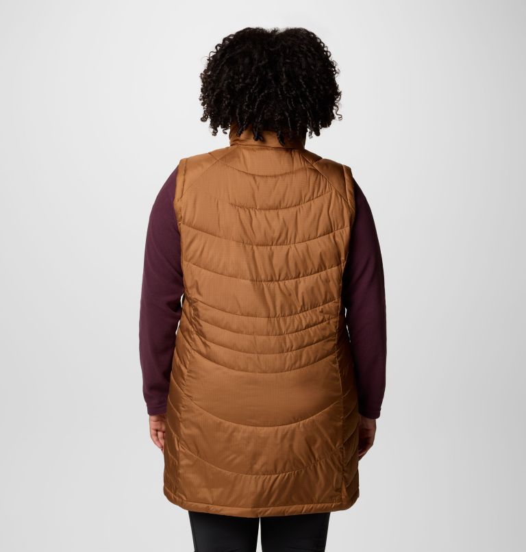 Women's Karis Gale Long Vest - Plus Size, Color: Camel Brown, image 2