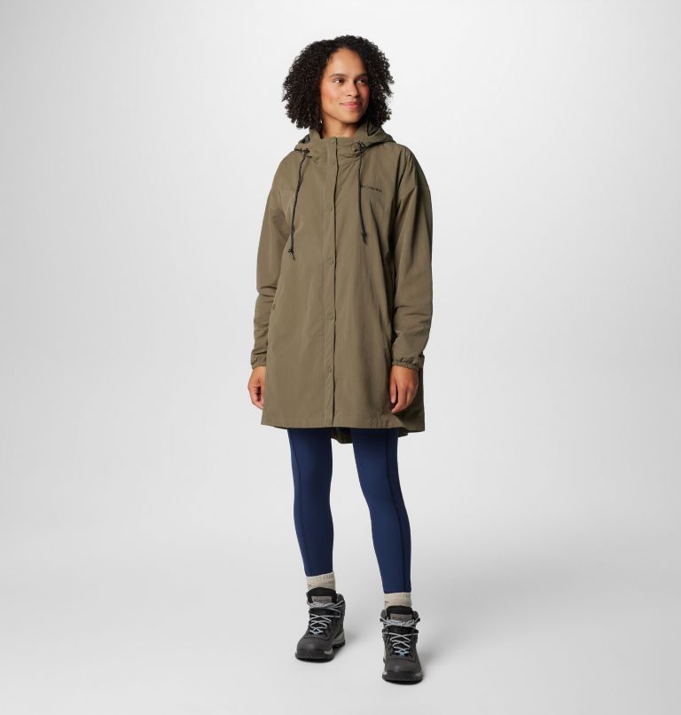 Women's Eastmoreland Lined Long Jacket, Color: Stone Green, image 3