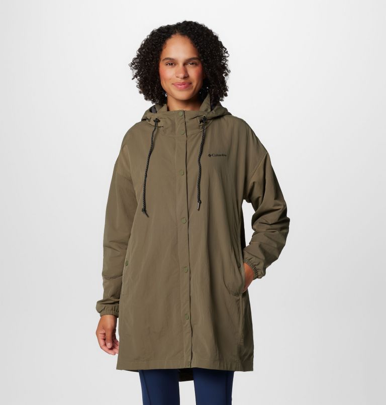Women's Eastmoreland Lined Long Jacket, Color: Stone Green, image 1