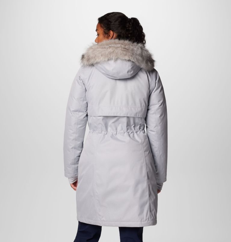 Women's Apres Arson II Winter Long Down Jacket, Color: Cirrus Grey, image 2